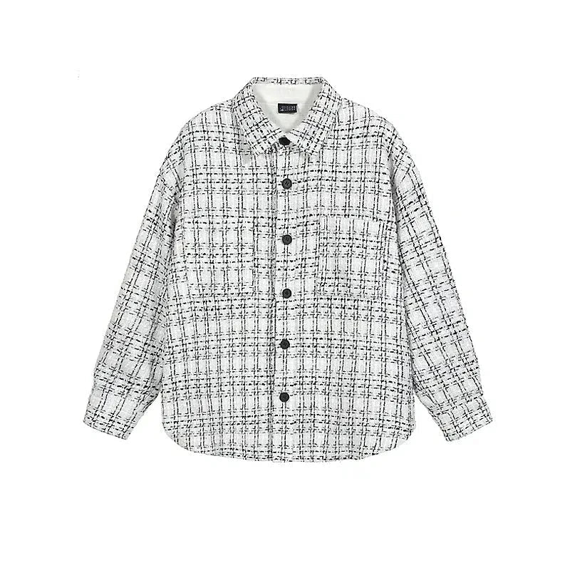 Plaid Button-Up Jacket Tough Men's Military