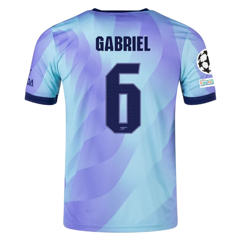 adidas Arsenal Authentic Gabriel Third Jersey w/ Champions League Patches 24/25 (Clear Aqua/Light Flash Purple) Minimalist Men's Casual adidas Arsenal Authentic Gabriel Third Jersey w/ Champions League Patches 24/25 (Clear Aqua/Light Flash Purple) Minimalist Men's Casual
