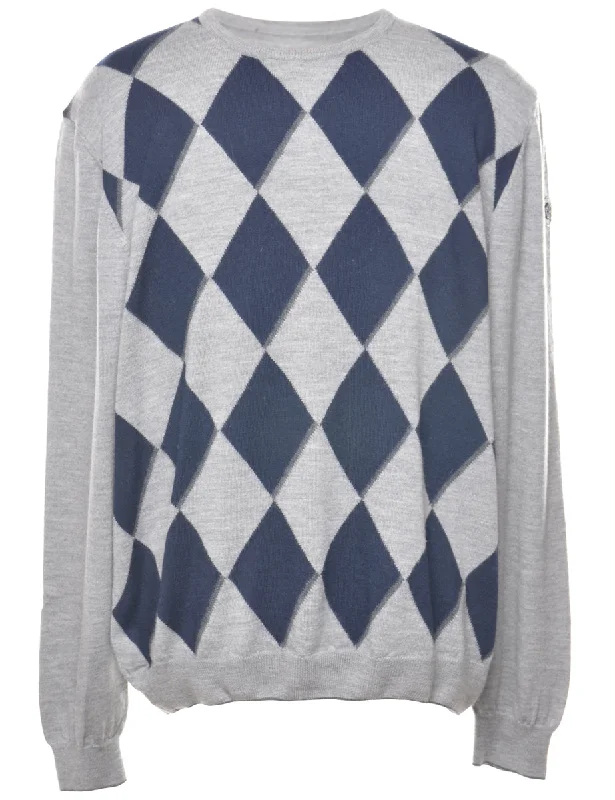 Argyle Knit Jumper - XL Elegant Men's Cashmere