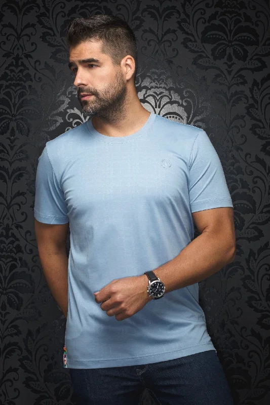 AU NOIR | T-Shirt | Varenna Crew Neck Light Blue Practical Men's Quick