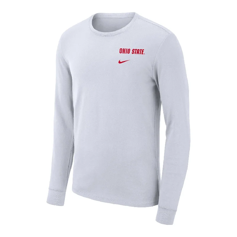Ohio State Buckeyes Nike Basketball Arena White Long Sleeve T-Shirt Adventure