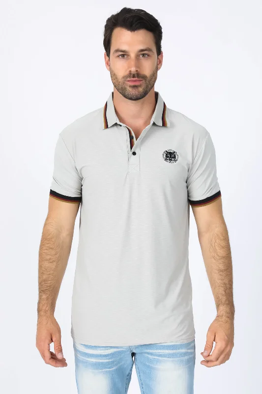 Mens Modern Fit Stretch Cotton Bone Polo Sporty Men's Athleisure 