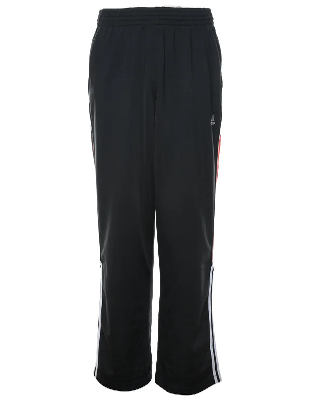 Adidas Black Track Pants - W34 L32 Streetwear Style