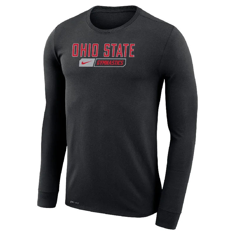 Ohio State Buckeyes Nike Gymnastics Black Long Sleeve T-Shirt Preppy Men's College