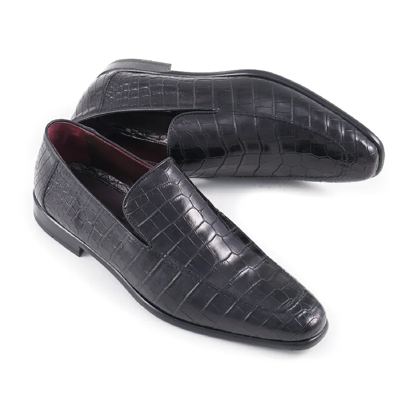 Zilli Black Full Crocodile Loafers Classic Men's Pin