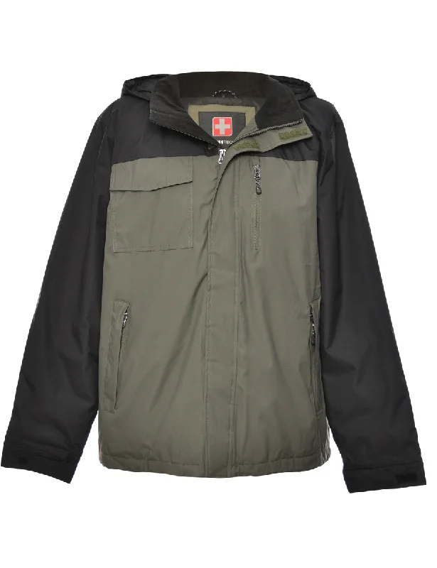 Black & Olive Green Two-Tone Mountaineering Jacket - M Adventure