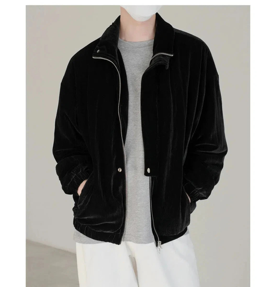 Velvet Zip-Up Jacket Sporty Men's Tennis