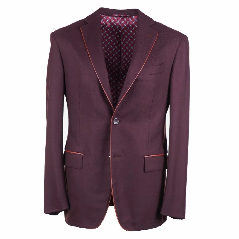 Zilli Cashmere Sport Coat with Leather Details Sharp Men's Italian