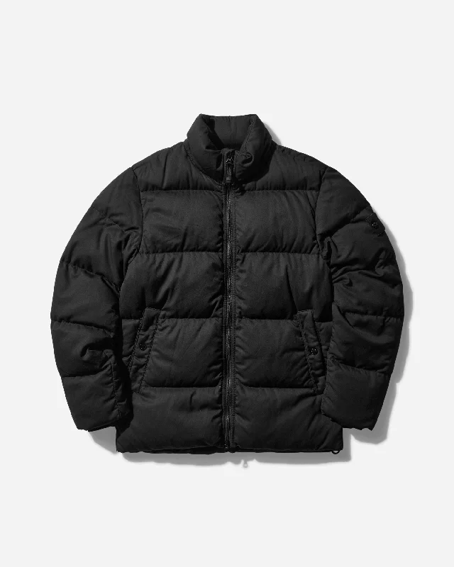 Ghost Wool Twill Down Jacket Black Polished Men's Satin