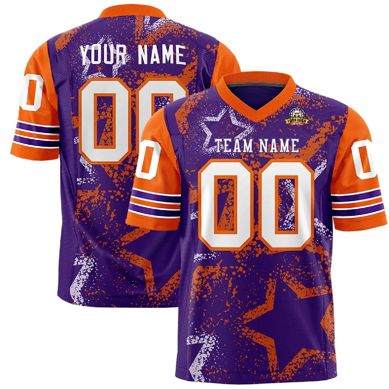 Custom Purple Pink-White Personalized Star Pattern Design Authentic Football Jersey Practical Men's Quick Custom Purple Pink-White Personalized Star Pattern Design Authentic Football Jersey Practical Men's Quick