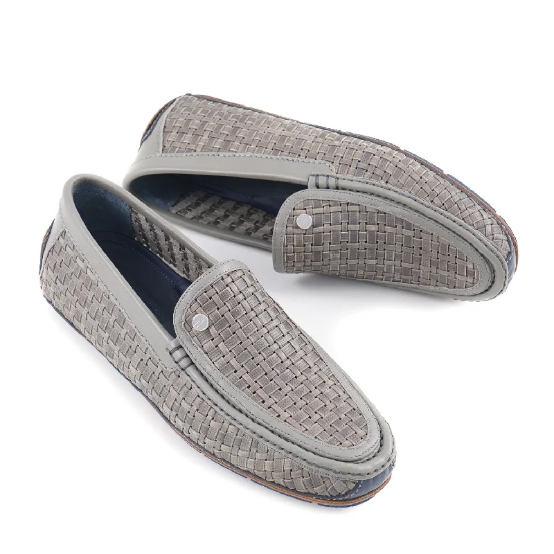 Zilli Woven Leather Driving Loafers Trendy Men's Scandinavian