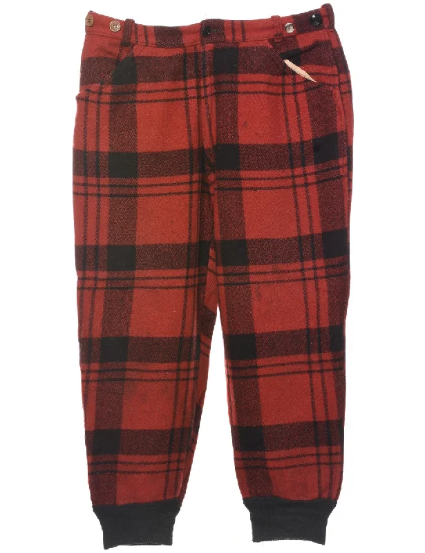 Checked Pattern Trousers - W36 L28 Relaxed Men's Australian 