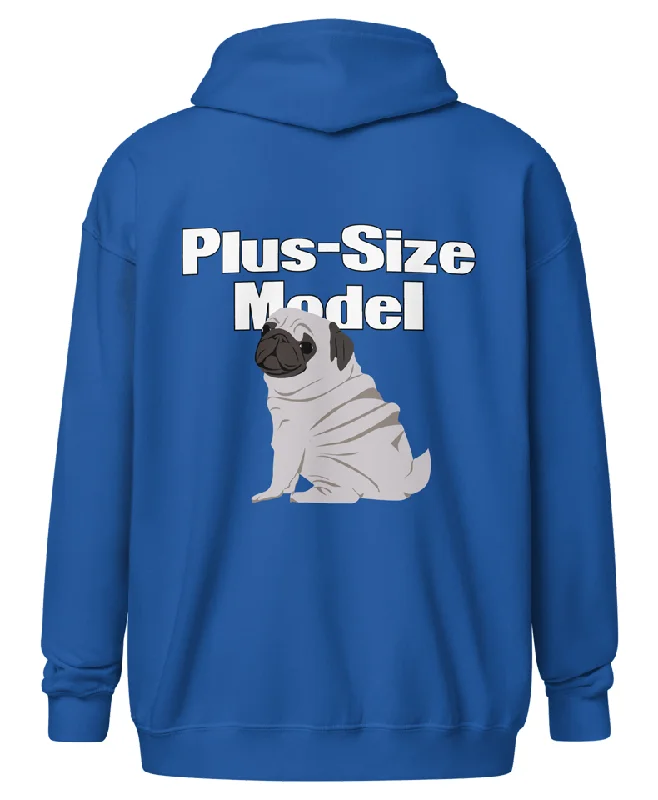 "Plus-Size Model: Doggo" Zip Hoodie Modern Men's Tech