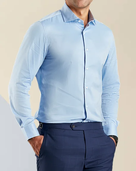 Blue Twill Shirt Sporty Men's Tennis