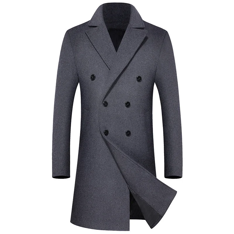 Business Thick Long Wool Coat Minimalist Men's Casual 