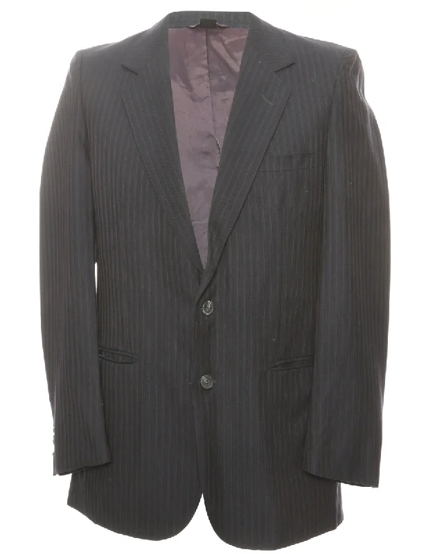 Striped Navy & White Blazer - M Confident Men's High