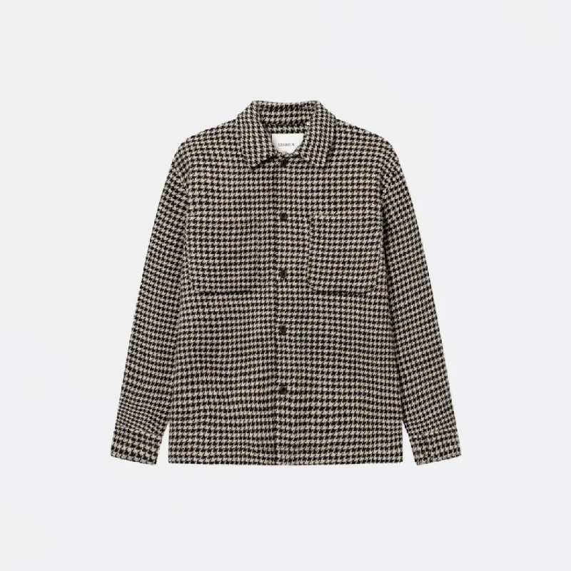 Milian Houndstooth Overshirt (Light Desert Sand + Black) Artistic Men's Avant
