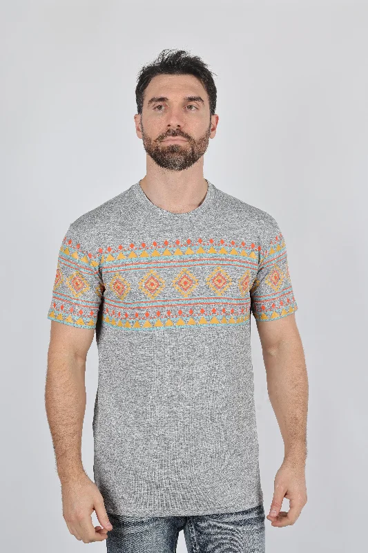 Mens Performance Fabric Modern Fit Stretch Aztec T-Shirt Elegant Men's Cashmere