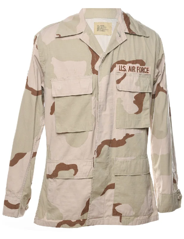 Camouflage Print Military Jacket - L Refined Men's Classic 