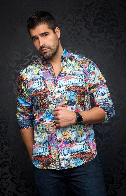 Au Noir Stretch Shirt | Honolulu Bright Multi Beach
