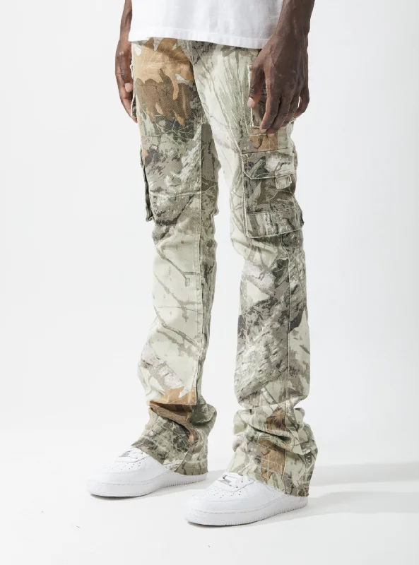 Kindred Stacked Cargo Pocket Jean (White Forest) Stylish Men's Tropical 