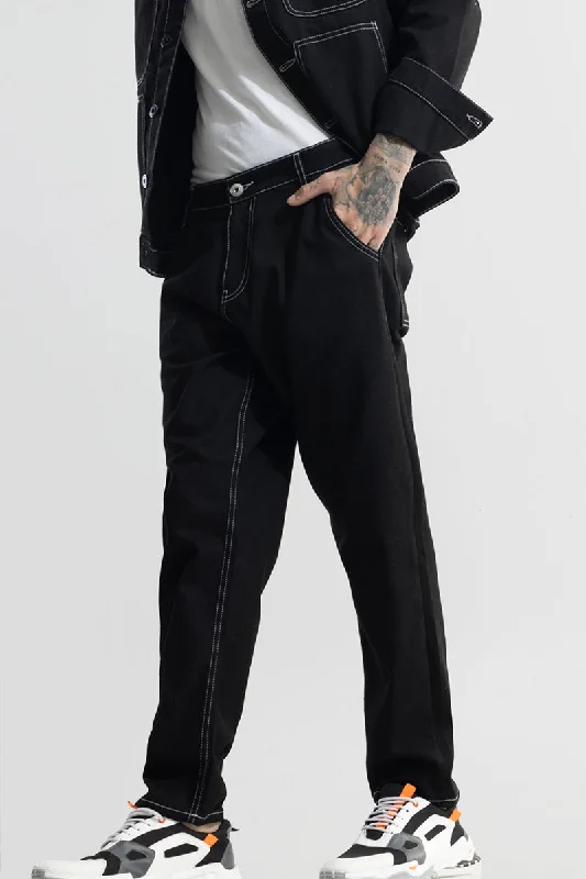 Swayer Black Baggy Fit Jeans British Gentleman Style