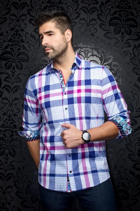 Au Noir Stretch Shirt | Debussy Whie Fuchsia Street