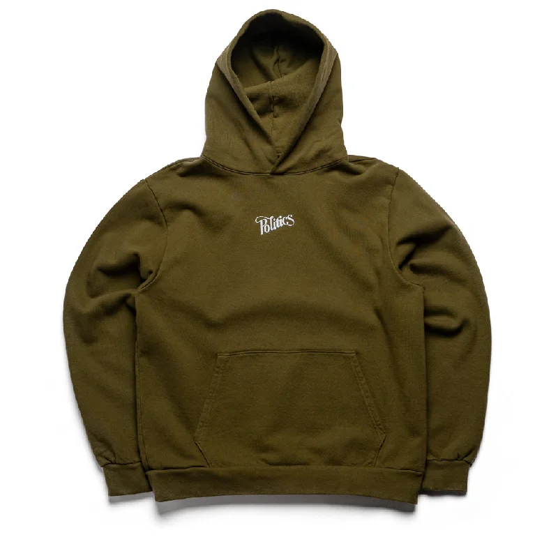 Politics Script Hoodie - Matcha Artistic Men's Avant