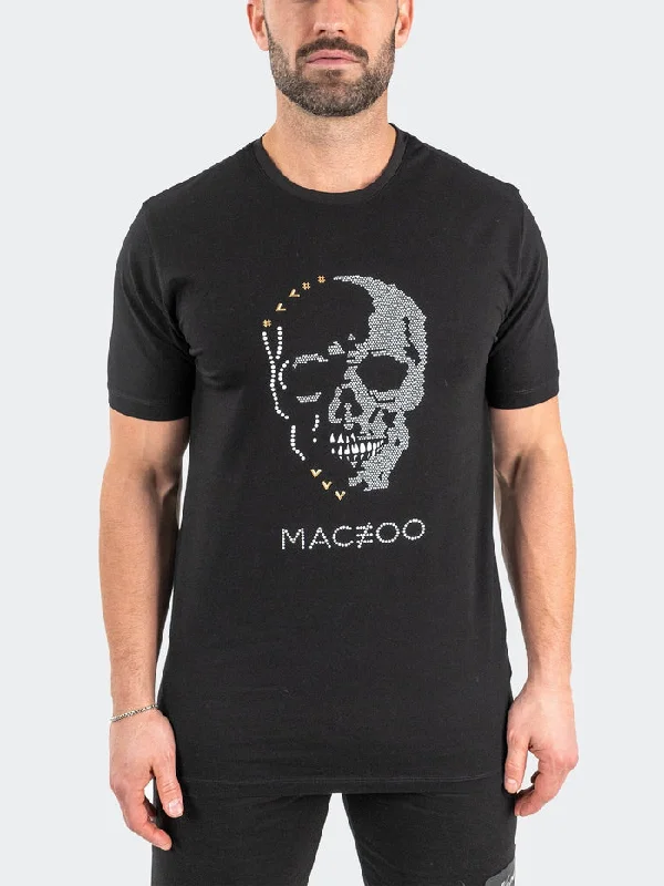 Maceoo Stretch Tshirts | Tee StonedSkull Black Casual Men's Loose