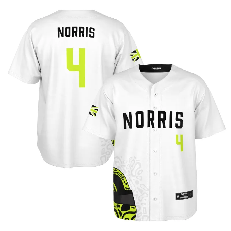 Norris - Arctic White Fluro Helmet Jersey Bold Men's Statement