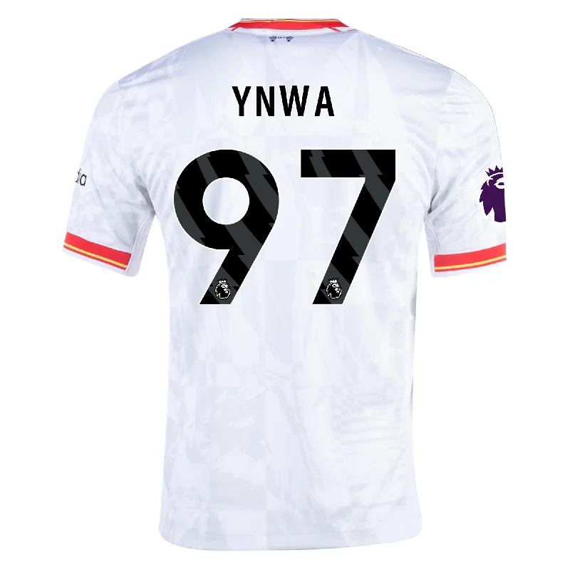 Nike Liverpool YNWA Third Jersey w/ EPL Patch 24/25 (White/Pure Platinum) Earthy Men's Sustainable Nike Liverpool YNWA Third Jersey w/ EPL Patch 24/25 (White/Pure Platinum) Earthy Men's Sustainable