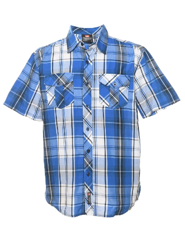Short Sleeve Checked Shirt - L Organic