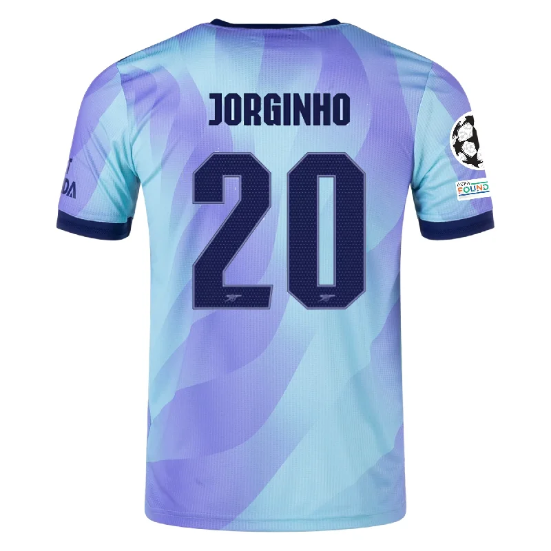 adidas Arsenal Authentic Jorginho Third Jersey w/ Champions League Patches 24/25 (Clear Aqua/Light Flash Purple) Unique Men's Patch adidas Arsenal Authentic Jorginho Third Jersey w/ Champions League Patches 24/25 (Clear Aqua/Light Flash Purple) Unique Men's Patch