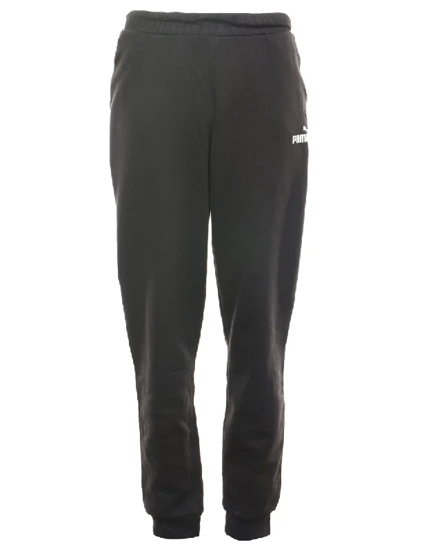 Black Puma Jogging Bottoms - W32 L31 Modern Men's Geometric