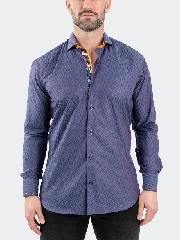 Maceoo Stretch Shirt | Einstein Jacqpique Purple British Gentleman Style