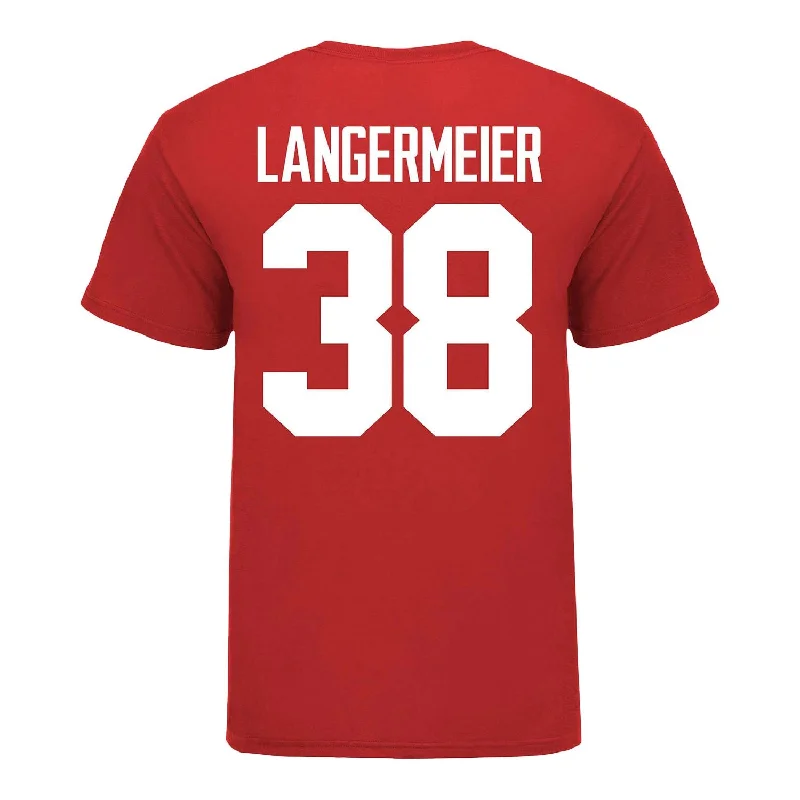 Ohio State Buckeyes Men's Lacrosse Student Athlete #38 Greg Langermeier T-Shirt Dynamic Men's Moto Ohio State Buckeyes Men's Lacrosse Student Athlete #38 Greg Langermeier T-Shirt Dynamic Men's Moto