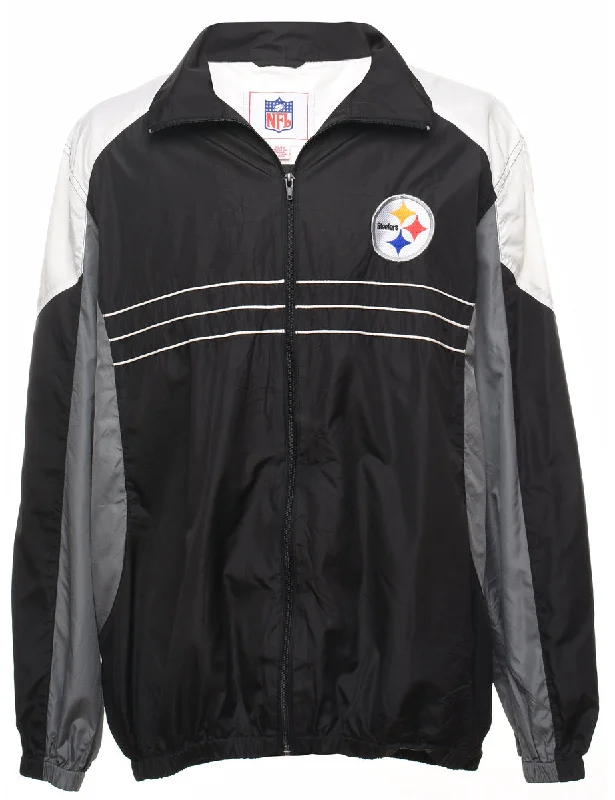 Black Pittsburgh Steelers NFL Jacket - XL Casual Men's Short