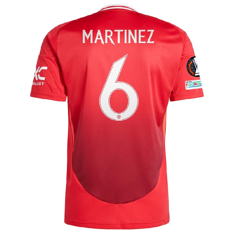 adidas Manchester United Lisandro Martinez Home Jersey w/ Europa League Patches 24/25 (MUFC Red) Athletic Men's Compression adidas Manchester United Lisandro Martinez Home Jersey w/ Europa League Patches 24/25 (MUFC Red) Athletic Men's Compression