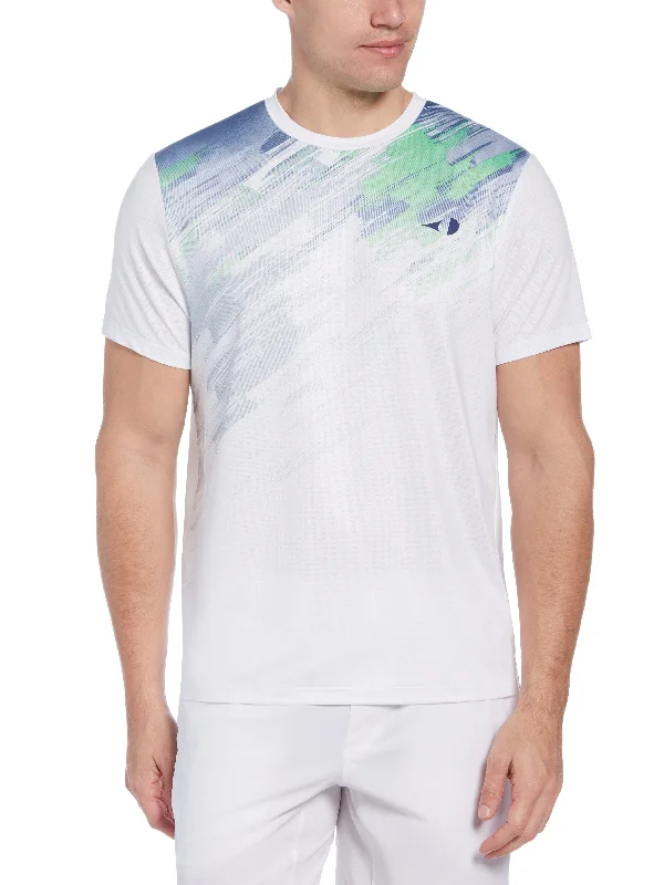 Men's Paint Splatter Printed Tennis Tee Artistic Men's Avant