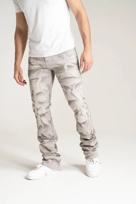 Taker Stretch Stacked Pant with Special Wash Effect (Grey) Hip Men's Urban