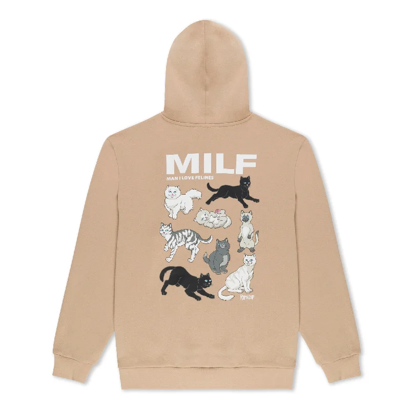 Man I Love Felines Hoodie (Almond) Traditional Men's Country