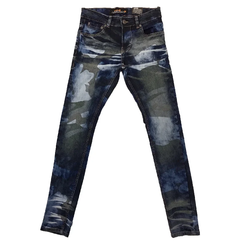 Copper Rivet Blue Camo Jean Elegant Men's Cashmere