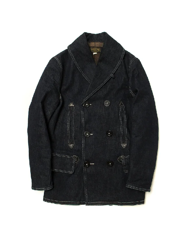 Denim Shawl Peacoat Practical Men's Quick