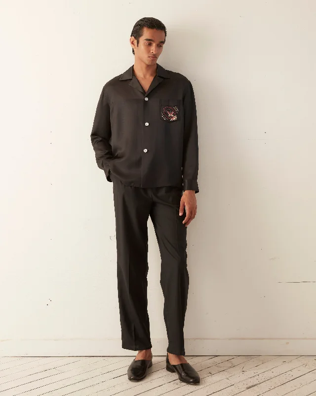 Embroidered Leafwing Long Sleeve Shirt Laid