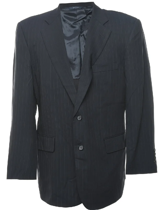 Black Striped Blazer - XL Sophisticated Men's 