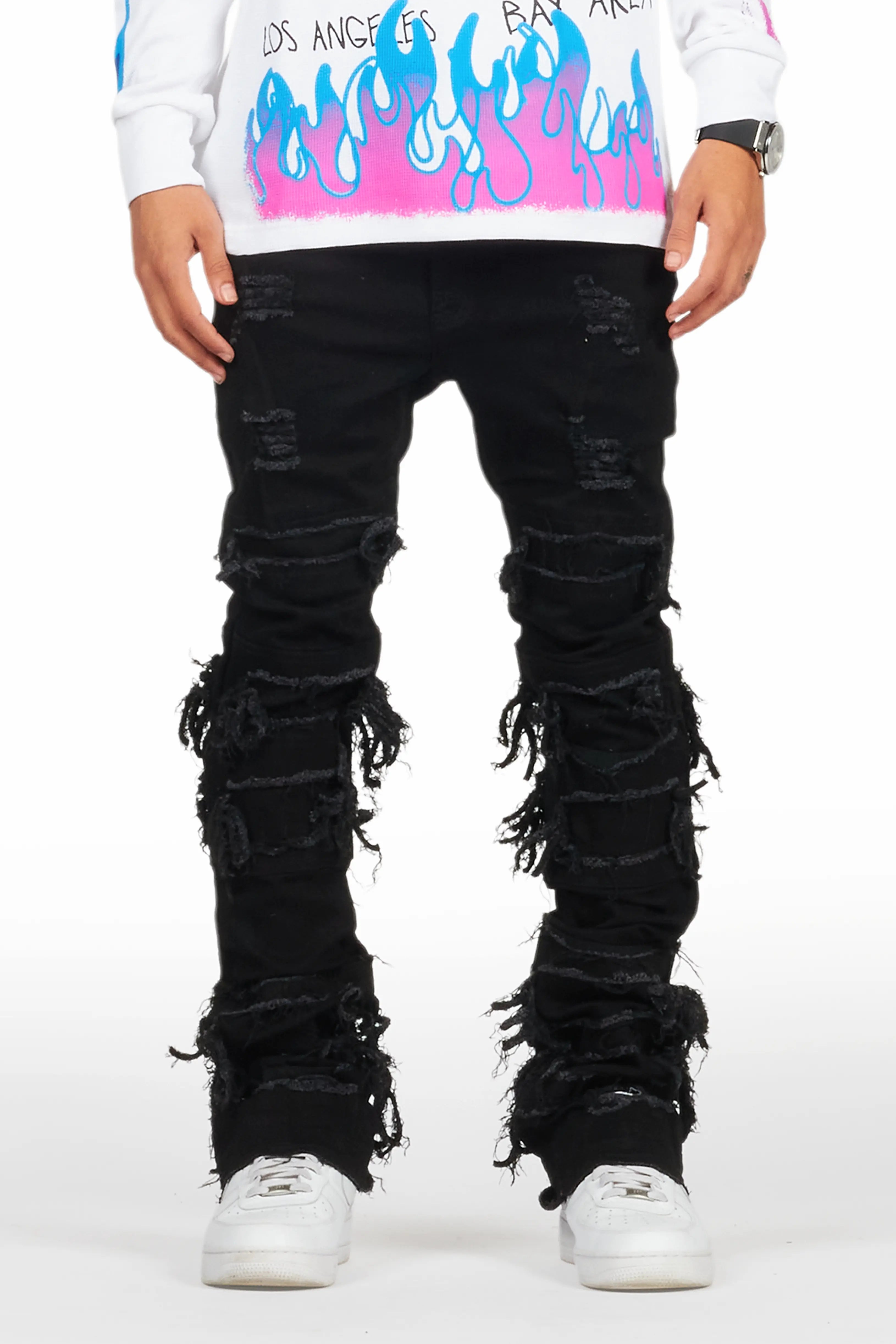 Vasco Jet Black Stacked Flare Jean Rugged Men's Outdoor 