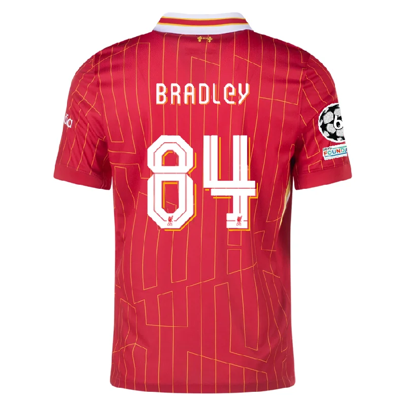 Nike Liverpool Conor Bradley Home Jersey w/ Champions League Patches 24/25 (Gym Red/Chrome Yellow) Earthy Men's Hemp Nike Liverpool Conor Bradley Home Jersey w/ Champions League Patches 24/25 (Gym Red/Chrome Yellow) Earthy Men's Hemp