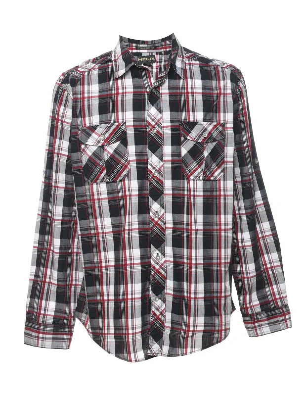 Long Sleeved Checked Shirt - L Tough Men's Military