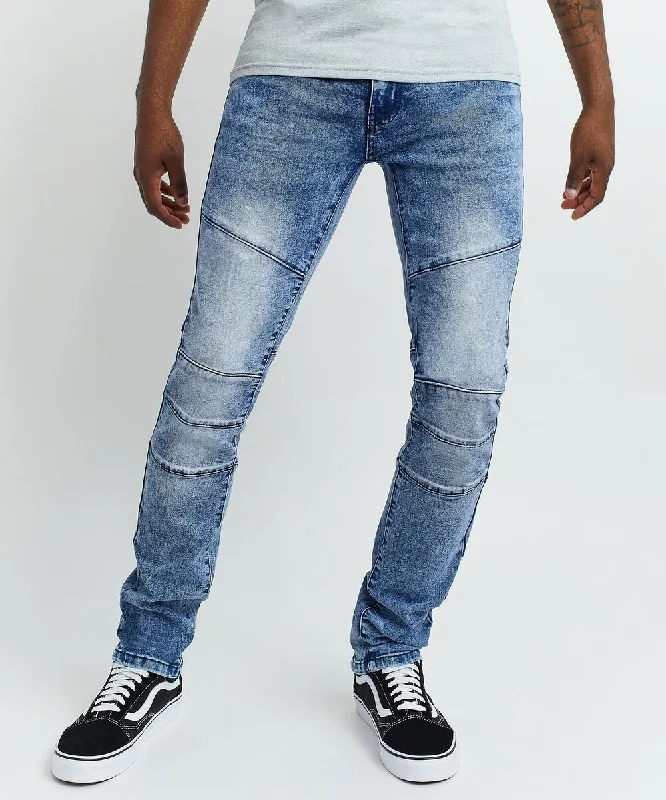 Reason Clothing Leighton Denim Strait Fit Biker Jean Tough Men's Tactical