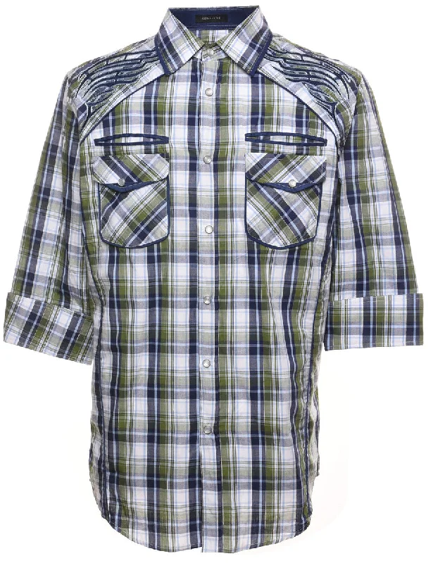 Multi-Colour Checked Western Shirt - S Artistic Men's Hand